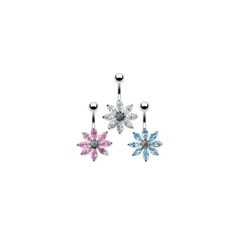 Piercing pour le nombril en titane dans 3 coloris différents