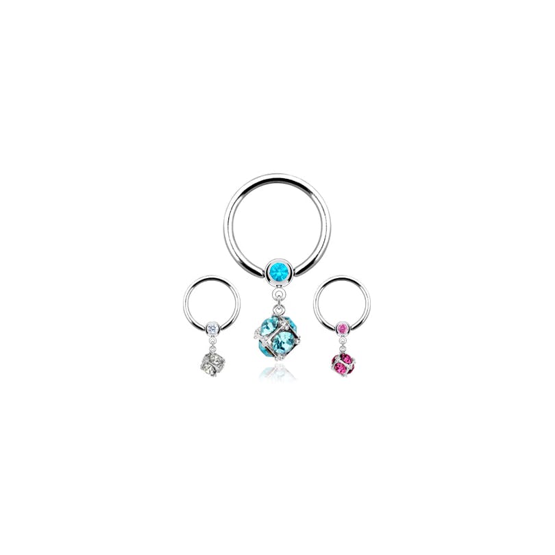 Piercing pour le téton avec pendentif carré
