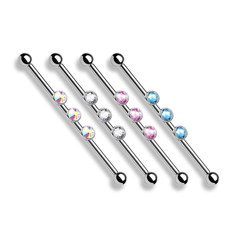 Industrial barbell com 3 pedras de rosca interna