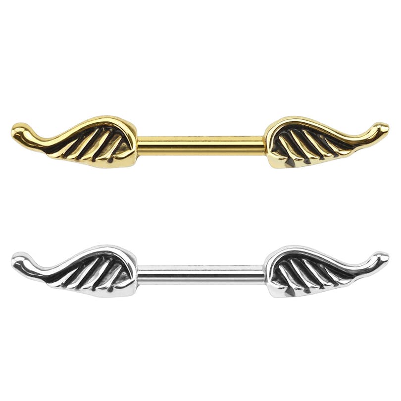 Barbell pour le téton avec ailes d'ange antiques
