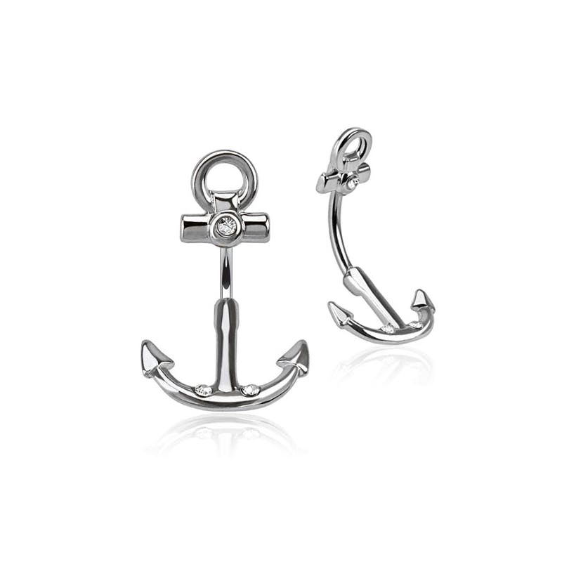 Sobrancelha piercing curvado com forma de âncora
