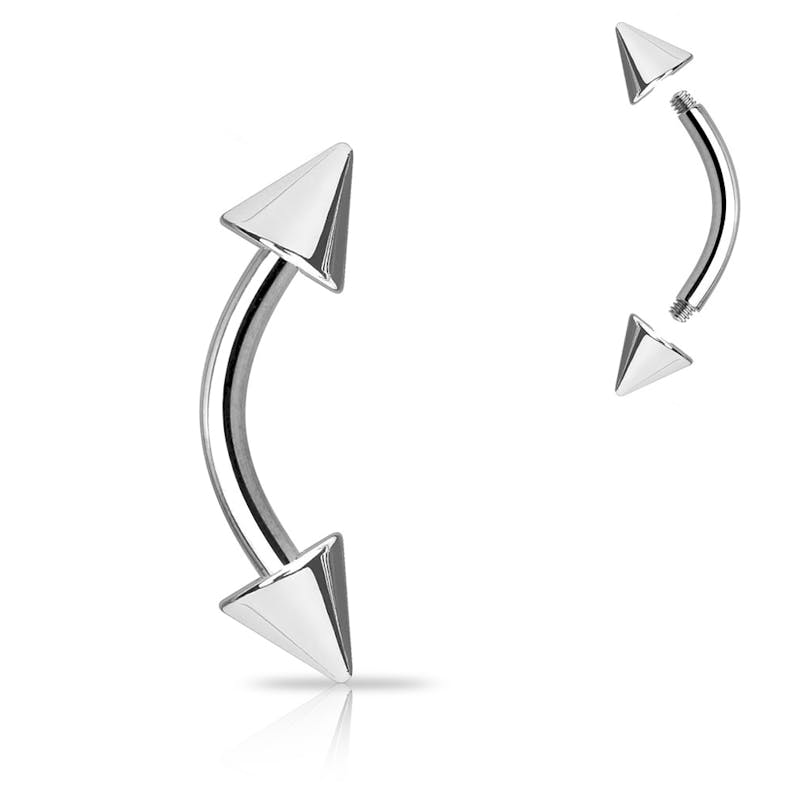 Barra de piercing curvado com espigão