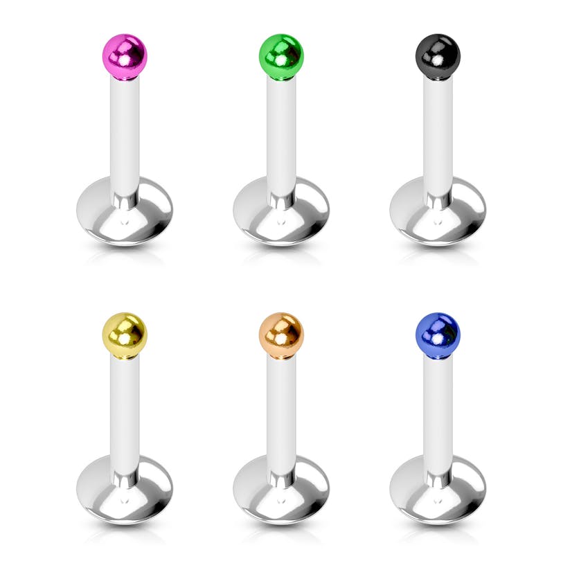 Labret met een titanium gecoat balletje