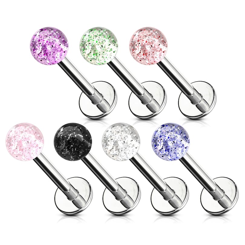 Labret com bola acrílica