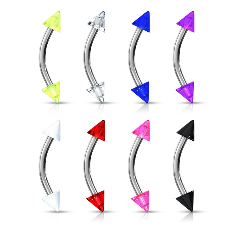 Barbell curvo com espigões coloridos