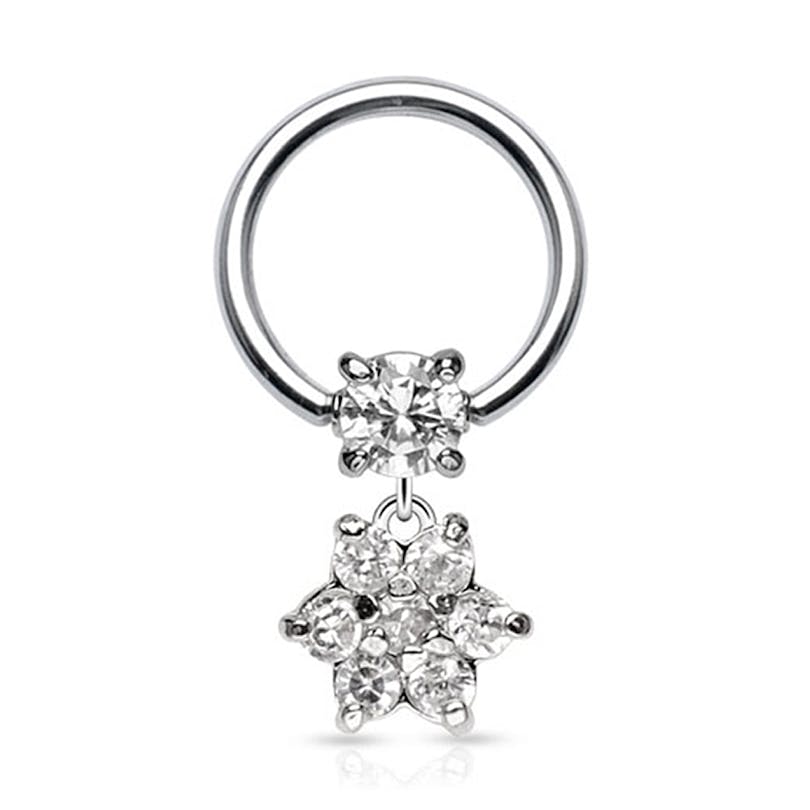 Argola com uma flor