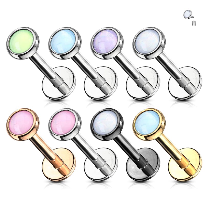 Labret com rosca interna e pedra brilhante