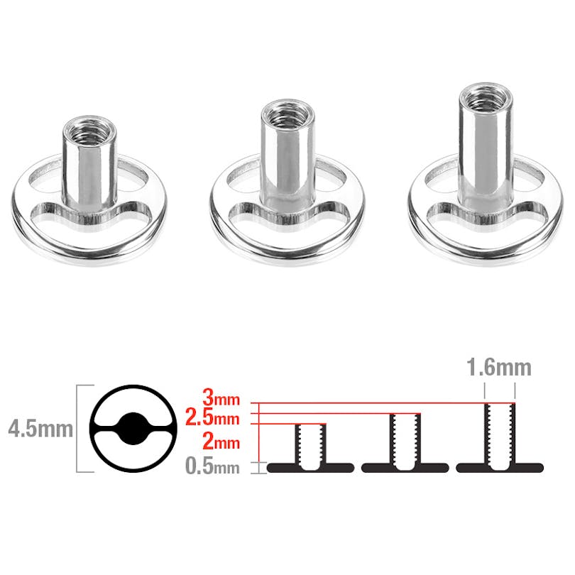 Micro dermal base redonda em titânio