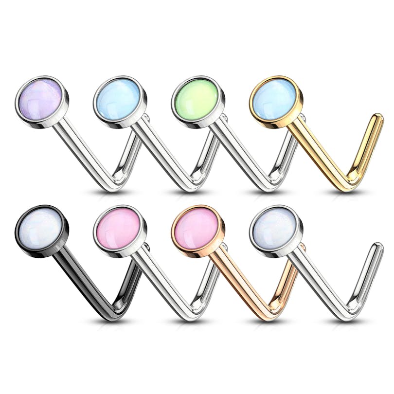Nariz piercing com pérola reflectora de luz