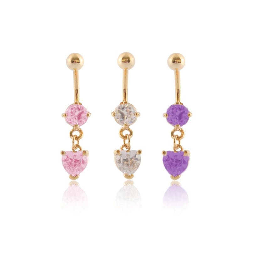 Piercing pour le nombril avec pierre et pendentif