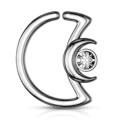 Halbmondförmiger Ring mit Stein