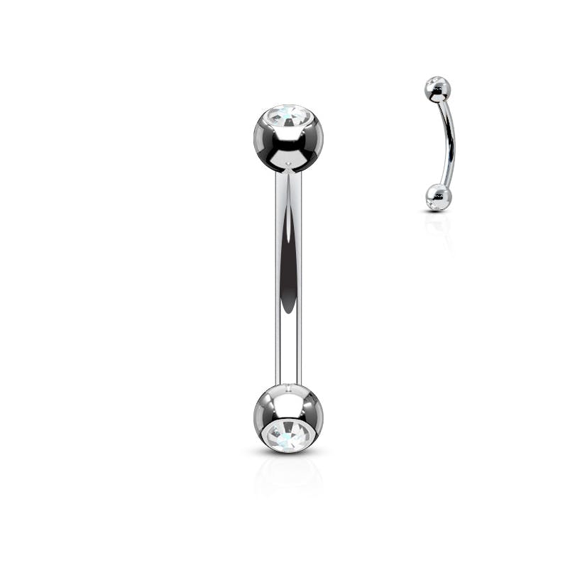 Gebogener Stab aus Titan mit Steinen